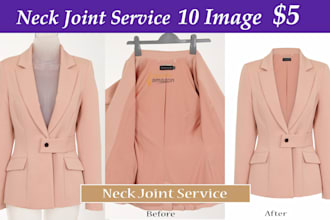 professional neck joint, ghost mannequin or dummy retouching