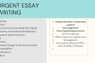 write research and summary essays, case reports, article and book summaries