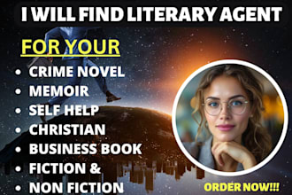 find literary agent for crime novel memoir self help christian and business book