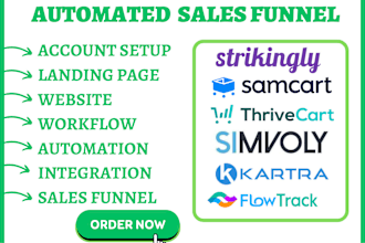 do strikingly landing page samcart thrivecart simvoly kartra flowtrack funnel