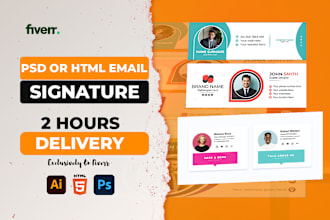 do professional gmail signature design and clickable HTML signature