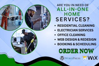 build cleaning service website and electrician service website