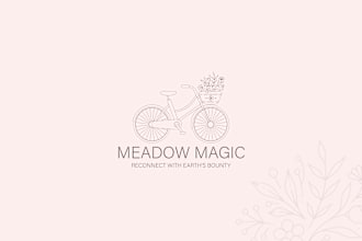 do a boho hand drawn botanical feminine and line art logo