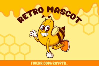 create vintage retro cartoon character mascot illustration