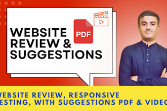perform website review with suggestions in pdf and video