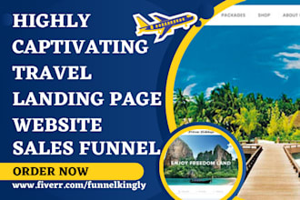 design travel landing page affiliate website travel sales funnel travel leads