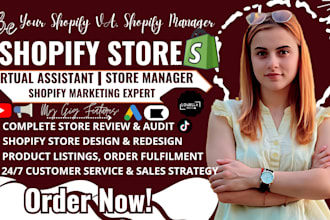 be your shopify virtual assistant, manage shopify store, tiktok shop, va, expert