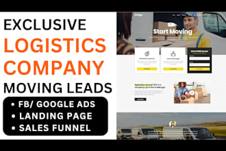 generate moving leads logistic landing page trucking transportation meta ads