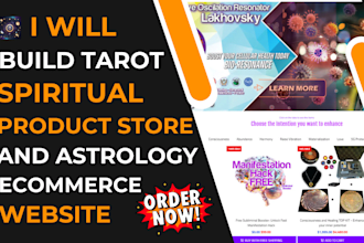 build metaphysical website spiritual product store astrology ecommerce website