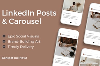 design linkedin carousels, posts, banner, cover