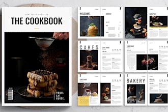 design cookbook, recipe book, food menu, restaurant menu