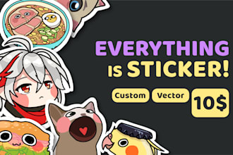 design silly and cute vector sticker for you