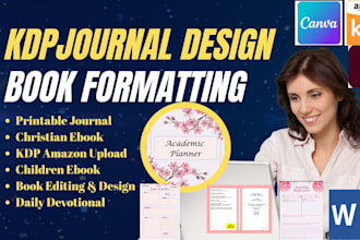 do KDP journal,leaflet, low content book,christian ebook, canva ebook,amazon kdp