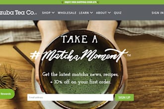 design profitable matcha green tea shopify store coffee store dropshipping