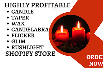 design candle taper wax candelabra flicker glim rushlight shopify store website