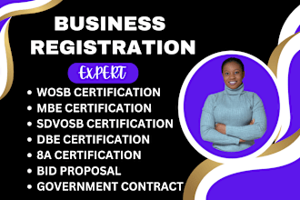 help you with wosb certification mbe dbe wbe 8a  sba, rfp, government contract