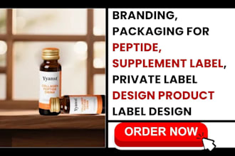 create branding for peptide, private label supplement product label design