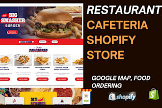 create restaurant cafeteria website ecommerce food ordering store