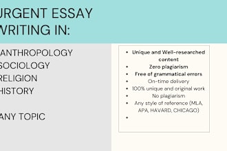 do archaeology essays, sociology, anthropology essays, history, arts and music