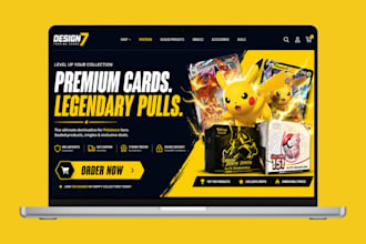 design 7 figure trading card shopify store pokemon store trading card website