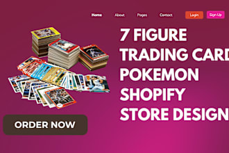 design 7 figure trading card shopify store pokemon store trading card website