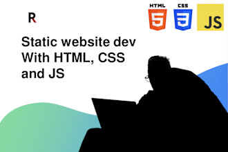 develop a static website in HTML, CSS and js