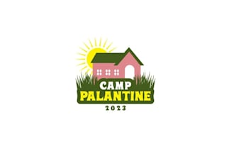 wordmark kids camp logo design