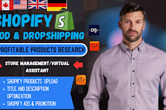 be your profitable shopify dropshipping,pod management, shopify products listing