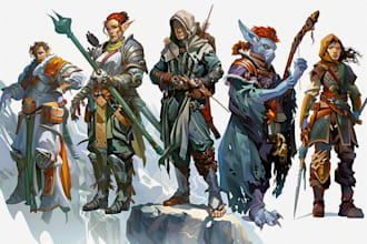 draw your dnd group party illustration