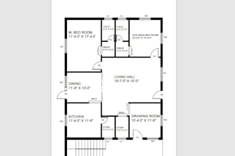 draw 2d floor plans, house plans, elevation in autocad