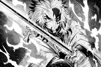 draw in manga style, your idea, character of concept