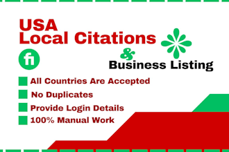create top USA local citations SEO business listing directories