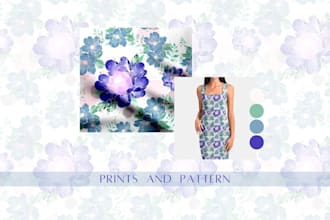 create beautiful and seamless floral surface pattern designs for your projects