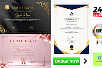 create professional certificate, vouchers, award designs in 1hr