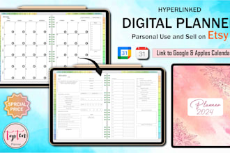 design digital planner to apple or google calendar sync for etsy