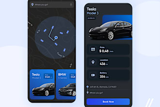 build car rental app, car auction app, car marketplace app, bike auction app
