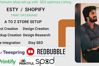 set up etsy, shopify print on demand pod store with printify printful gelato