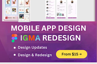 design mobile app or redesign app screens on figma
