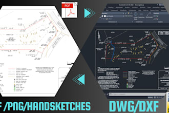 redraw floor, site plans from pdf, png or hand sketches to dwg technical files