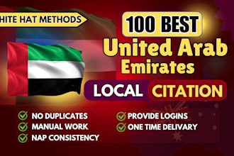 create manually 120 best uae local citations