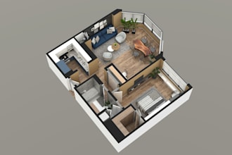 3d floorplan build up and rendering