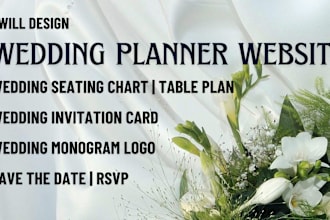 design wedding planner website wedding invitation card, seating chart, rsvp