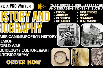 write history and biography, american history, ai history writing, ebook writer