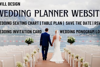 design wedding planner website wedding invitation card, seating chart, rsvp