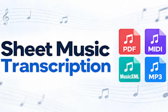do music transcriptions, audio inclusive
