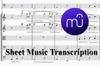 do music transcriptions, audio inclusive