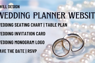 create stunning wedding planner website, seating chart, wedding invitation card