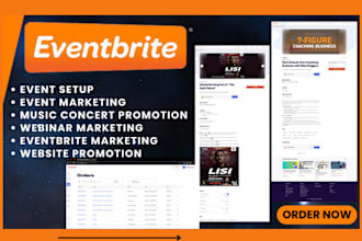 setup event, manage event and promote your events on eventbrite perfectly