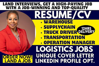 write logistics resume, warehouse, transportation, supply chain, procurement