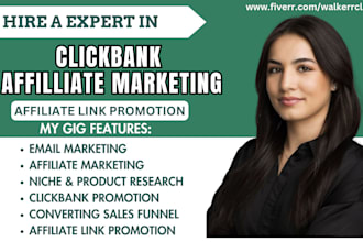setup affiliate marketing, clickbank, link promotion for affiliate website